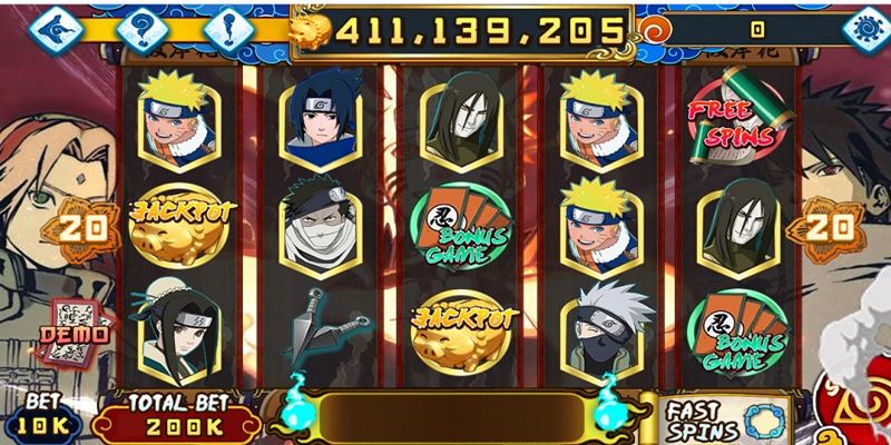 Tựa game huyền thoại Naruto slots